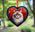Ragdoll Cat Stained Glass Effect Heart Suncatcher
